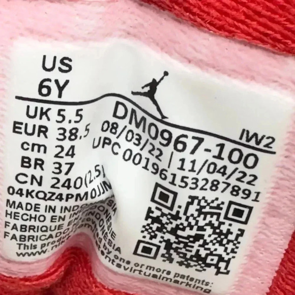 Jordan Kids Air Jordan 3 Retro (GS) Sneakers White Red 6Y DM0967-100 - Picture 7 of 8